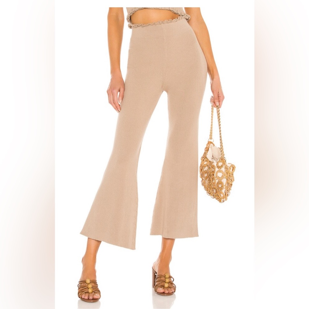 Majorelle Sweetheart Ribbed Pant in Taupe